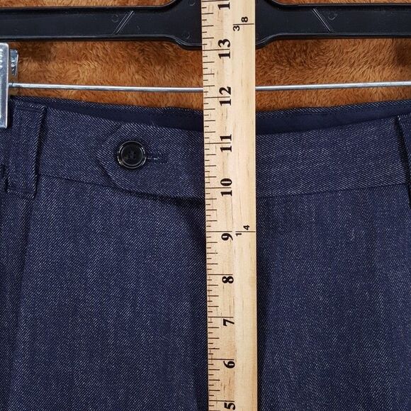 HUGO BOSS Pants Mens Size 32 Navy Relaxed Pleated Denim Effect Virgin Wool $645 - Picture 9 of 11